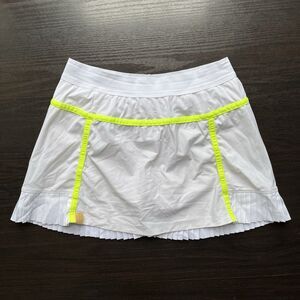 Monreal London Skort Tennis Golf Pleated Built-in Short White Fluorescent Stripe